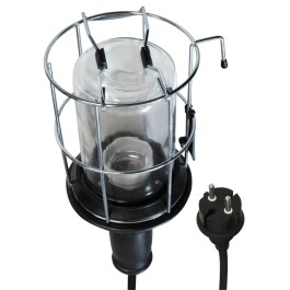 Handleuchte Schutzglas mit Metall- und Gummischutz E27 5m...