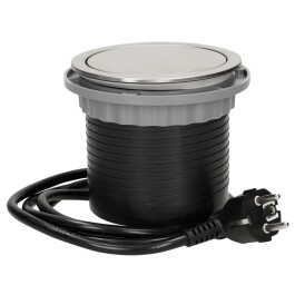 Tisch-Einbausteckdose Ø10cm 3fach 2 USB 2,4 A...