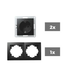Steckdosen Set McPower Flair Beginner 2S matt schwarz...