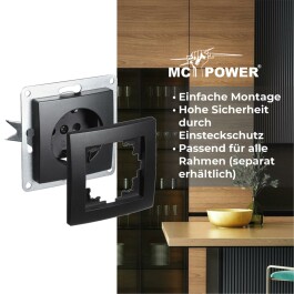 Steckdosen Set McPower Flair Beginner 2S matt schwarz 3-teilig