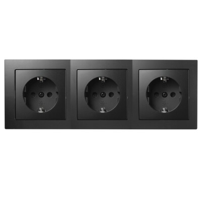 Steckdosen Set McPower Flair Beginner 3S matt schwarz 4-teilig