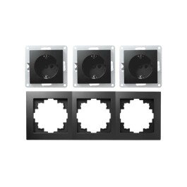 Schalter und Steckdosen Set McPower Flair Beginner 3S matt schwarz 4-teilig