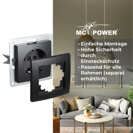 Schalter und Steckdosen Set McPower Flair Beginner 3S matt schwarz 4-teilig