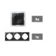 Schalter und Steckdosen Set McPower Flair Beginner 3S matt schwarz 4-teilig
