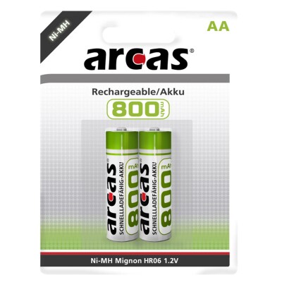 Mignon-Akku NiMH 1,2V 800mAh NiMh Typ AA 2er-Blister