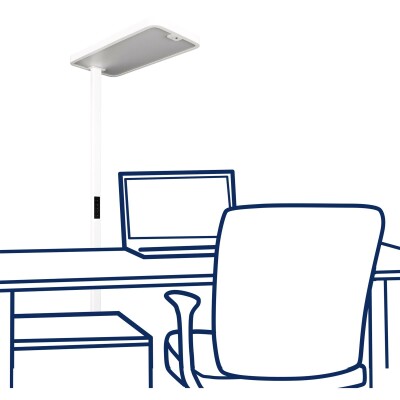 LED-Schreibtisch-Stehleuchte ROLF KERN „Office-Pro“ mit Touch Display mit Touch Display PIR & Tage