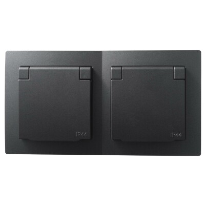 Steckdosen Set McPower Flair Beginner 2S-IP44 3-teilig anthrazit IP44