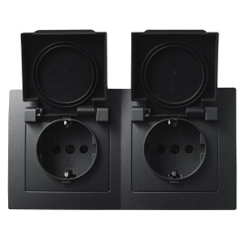 Steckdosen Set McPower Flair Beginner 2S-IP44 3-teilig anthrazit IP44