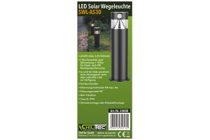 LED Solar Wegeleuchte SWL-AS30 IP44 warmweiß 3000K PIR Sensor 30cm