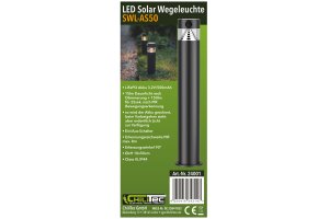 LED Solar Wegeleuchte SWL-AS50 IP44 warmweiß 3000K PIR Sensor 50cm