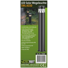 LED Solar Wegeleuchte SWL-AS50 IP44 warmweiß 3000K PIR Sensor 50cm