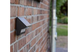LED Solar Wandleuchte SWL-AS400 IP44 warmweiß 3000K PIR Sensor