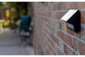 LED Solar Wandleuchte SWL-AS400 IP44 warmweiß 3000K PIR Sensor