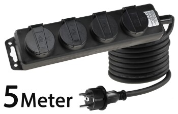 Gartensteckdosenleiste für Außen 4-fach IP44...