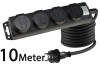Gartensteckdosenleiste für Außen 4-fach IP44 H07RN-F 3G1,5mm² Zuleitung 10m
