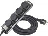 Gartensteckdosenleiste für Außen 4-fach IP44 H07RN-F 3G1,5mm² Zuleitung 10m