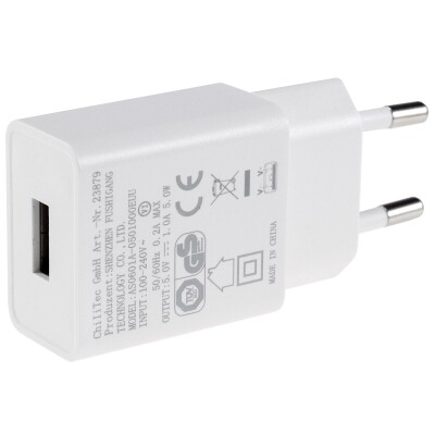 Stecker-Netzteil mit USB CTN-0510 Ein 110-240V~ Aus 5V= 1A 5W weiß