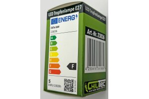 LED Tropfenlampe E27  promo warmweiß 120° 230V...