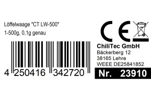 Löffelwaage CT LW-500 1-500g 0,1g genau
