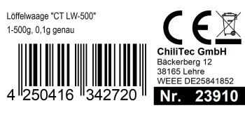 Löffelwaage CT LW-500 1-500g 0,1g genau