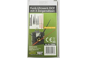 Funkuhrwerk DCF mit 3 Zeigersätzen aus Kunststoff 25mm langer Schaft