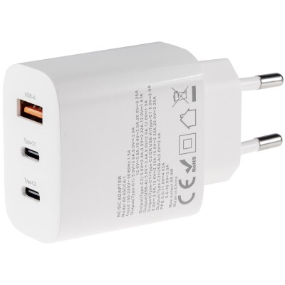 Stecker-Netzteil mit USB-C CTN-PD65 a3 In 100-240V~ Out 5,0V/9,0V/12,0V= 65W