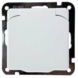 DELPHI Schutzkontakt-Steckdose IP40 250V~/ 16A mit Deckel UP weiß