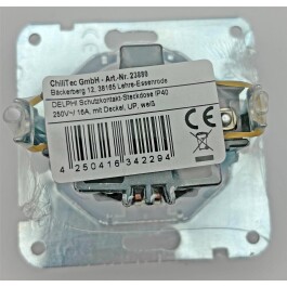 DELPHI Schutzkontakt-Steckdose IP40 250V~/ 16A mit Deckel UP weiß