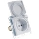 DELPHI Schutzkontakt-Steckdose IP40 250V~/ 16A mit Deckel UP weiß
