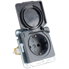 MILOS Schutzkontakt-Steckdose IP40 250V~/ 16A mit Deckel...