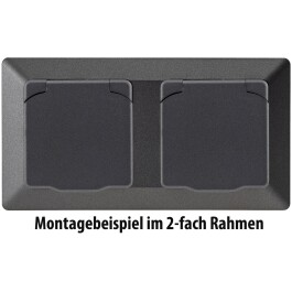 MILOS Schutzkontakt-Steckdose IP40 250V~/ 16A mit Deckel UP anthrazit