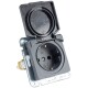 MILOS Schutzkontakt-Steckdose IP40 250V~/ 16A mit Deckel UP anthrazit