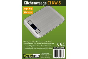 Digitale Küchenwaage CT KW-5 0-5kg ±1g 18x14x2cm