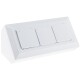3-fach Steckdosenblock weiß 250V~/ 16A Aufbaumontage mit Klappen