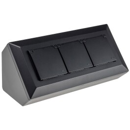 3-fach Steckdosenblock schwarz 250V~/ 16A Aufbaumontage...