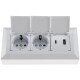 2-fach Steckdosenblock USB-A+C weiß 250V~/ 16A USB 3,1A PD mit Klappen