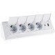 4-fach Steckdosenblock USB-A+C weiß 250V~/ 16A USB 3,1A PD mit Klappen