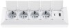 4-fach Steckdosenblock USB-A+C weiß 250V~/ 16A USB 3,1A PD mit Klappen