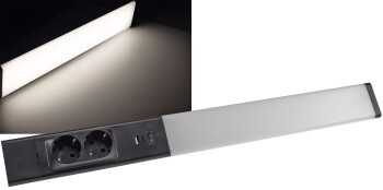 LED Unterbauleuchte Arusha schwarz USB A+C PD 60cm Licht...