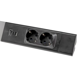 LED Unterbauleuchte Arusha schwarz USB A+C PD 60cm Licht neutralweiß