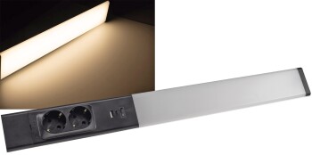 LED Unterbauleuchte Arusha schwarz USB A+C PD 60cm Licht...