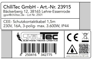 CEE Adapter auf Schutzkontakt-Stecker 230V H07RNF 3G2,5 1,5m Kabel