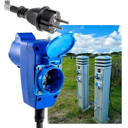 CEE Adapter auf Schutzkontakt-Stecker 230V H07RNF 3G2,5 1,5m Kabel