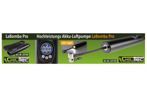 Hochleistungs Luftpumpe LaBomba Pro LiIon Akku Display