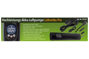 Hochleistungs Luftpumpe LaBomba Pro LiIon Akku Display