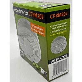 Rauchmelder CT-RM 207 DIN EN14604 integrierte 10 Jahres Lithium-Batterie