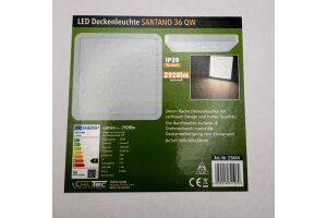 LED Deckenleuchte Santano 36 Qw 30x30cm 32W 2928lm 2900K warmweiß