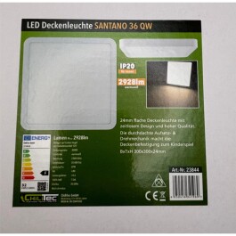 LED Deckenleuchte Santano 36 Qw 30x30cm 32W 2928lm 2900K warmweiß