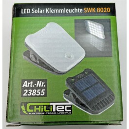 LED Solar Klemmleuchte SWK 8020 PIR Bewegungsmelder 25 LEDs IP44