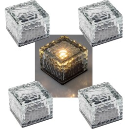 Solar Dekosteine IP65 4er Set mit Dämmerungssensor...